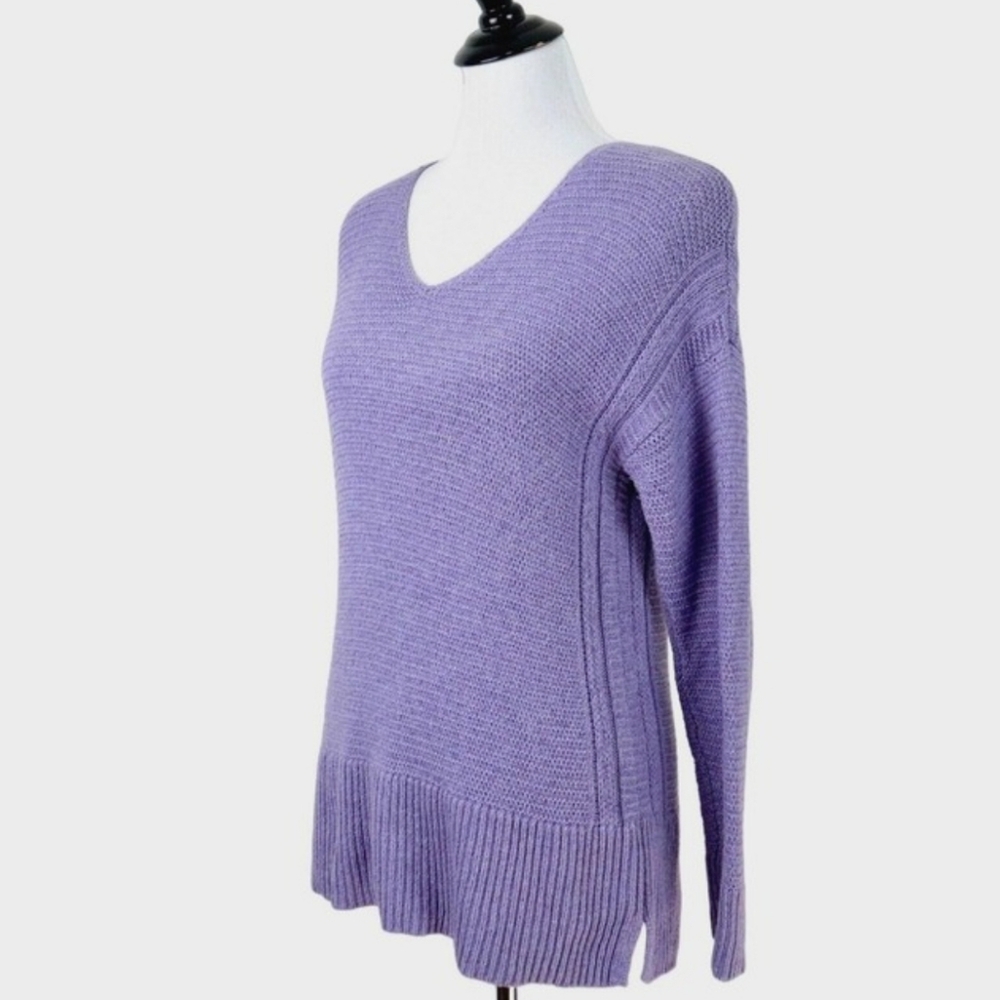 J. Jill Pure Jill Cashmere Blend V Neck Lilac Sweater